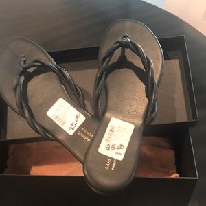 Saks Fifth Avenue Black Flat Sandal